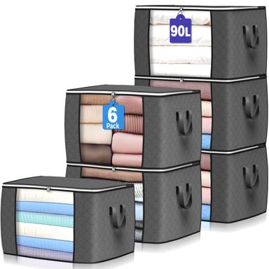 Budding Joy 90L Large Storage Bags, 6 Pack