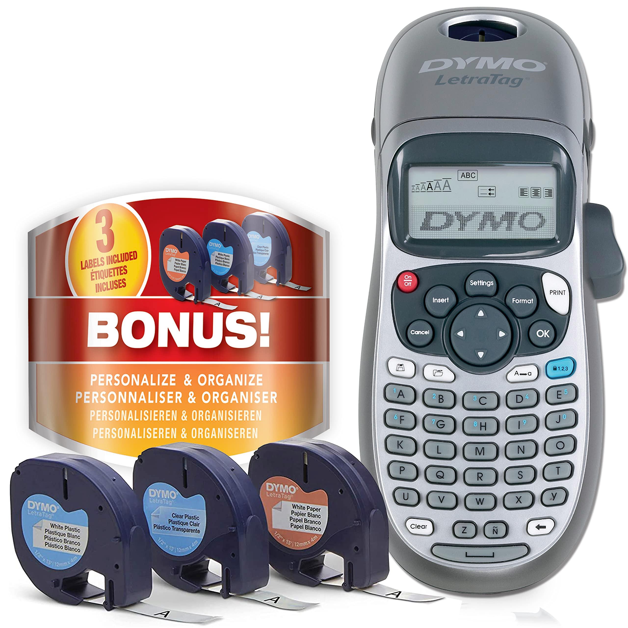 DYMO LetraTag 100H Label Maker with 3 tapes