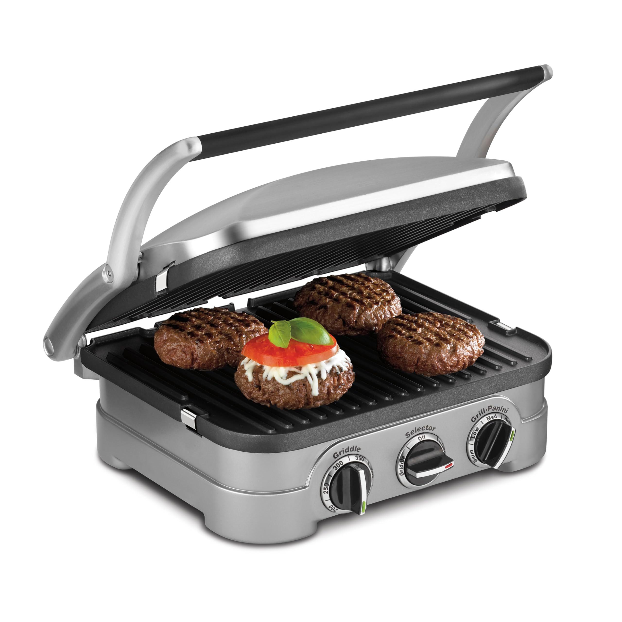 Cuisinart Griddler Indoor Grill and Panini Press in stainless steel