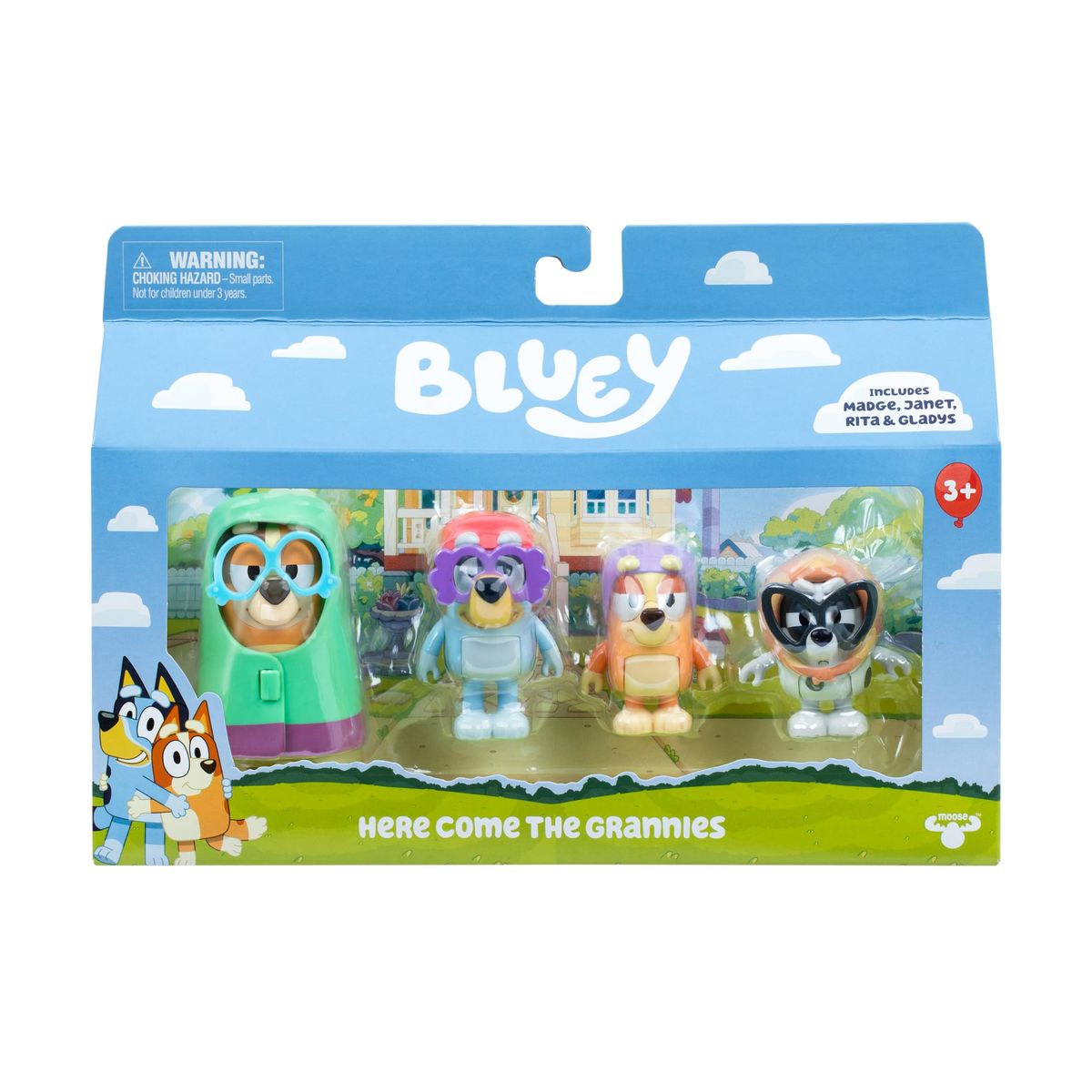 Bluey Figure 4-Pack Here Come The Grannies, Episode-Themed Toys