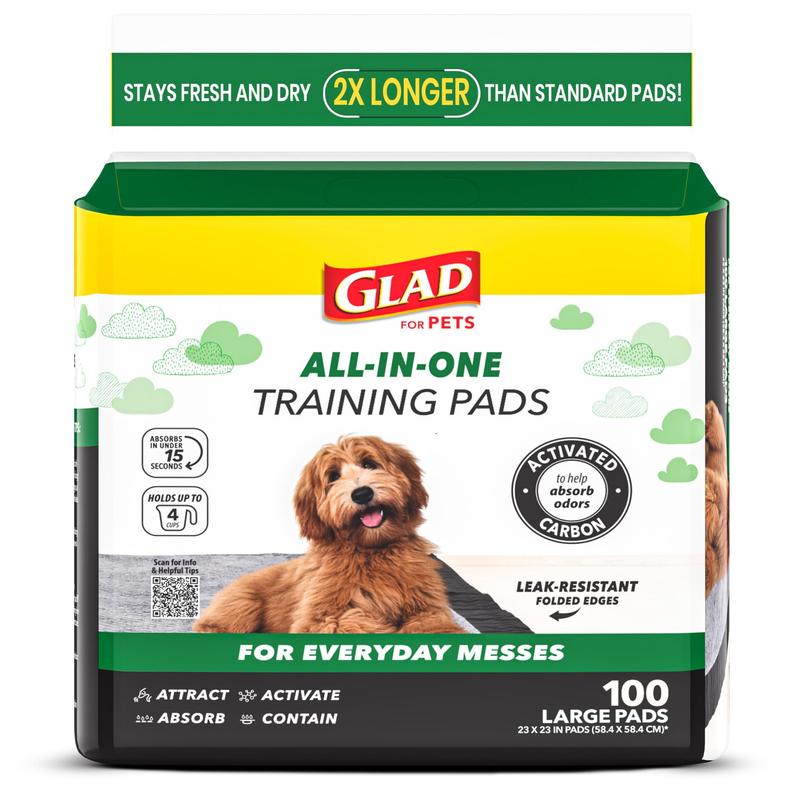 Glad for Pets Black Charcoal Puppy Pads, 100 Count