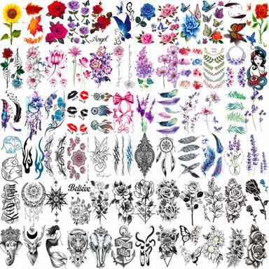 Zomme 72 Sheets Temporary Tattoos