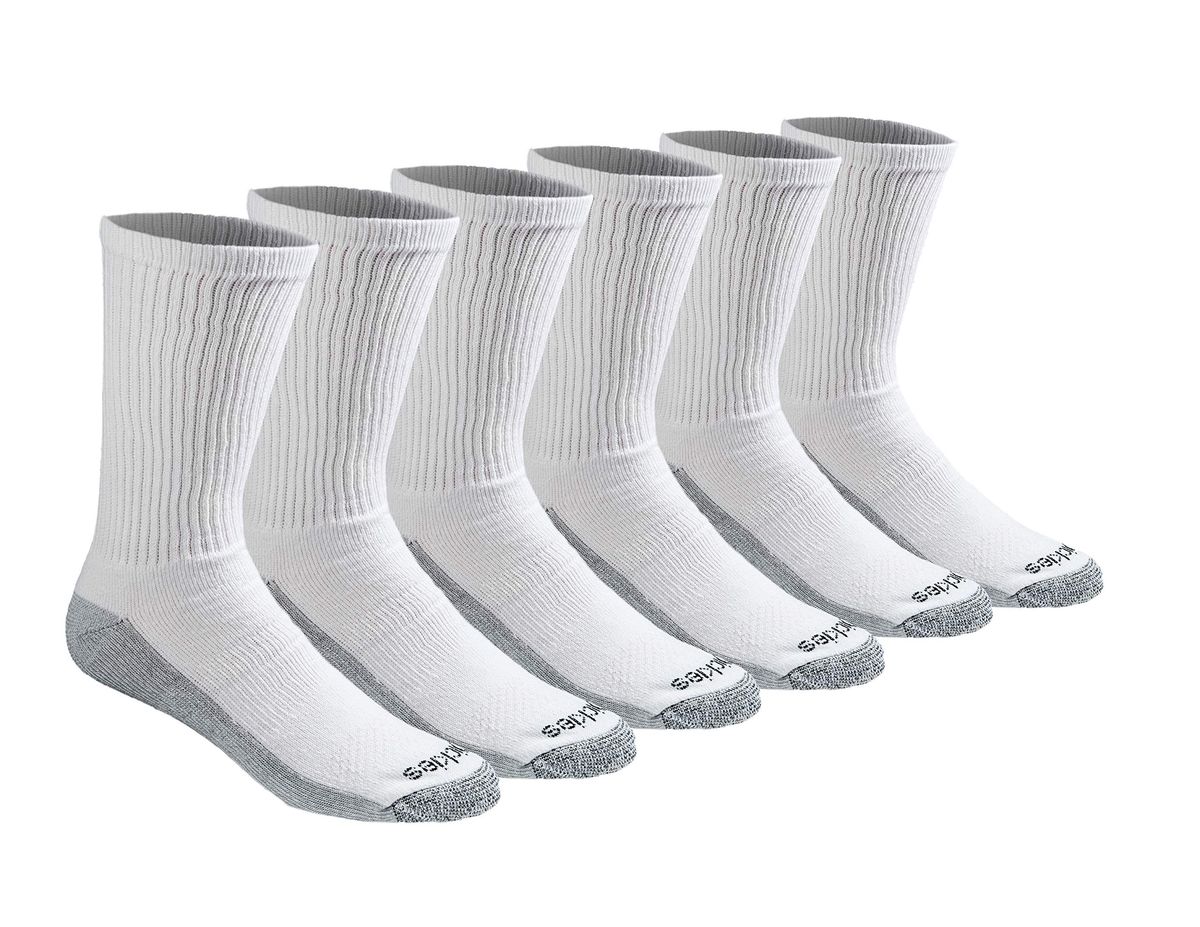 Dickies Men's Dri-Tech Original Moisture Control Crew Socks in white