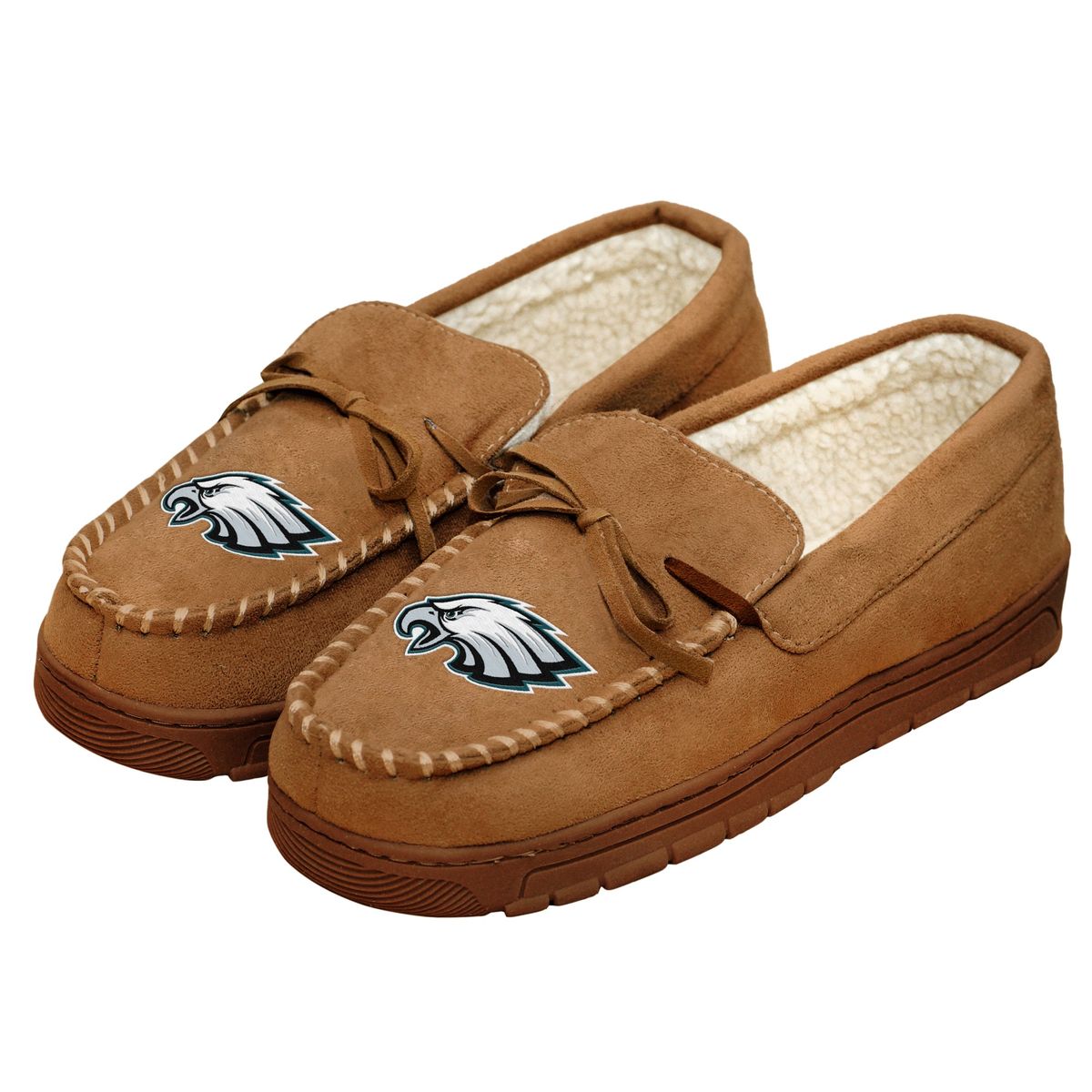 FOCO Philadelphia Eagles NFL Mens Team Logo Moccasin Slippers