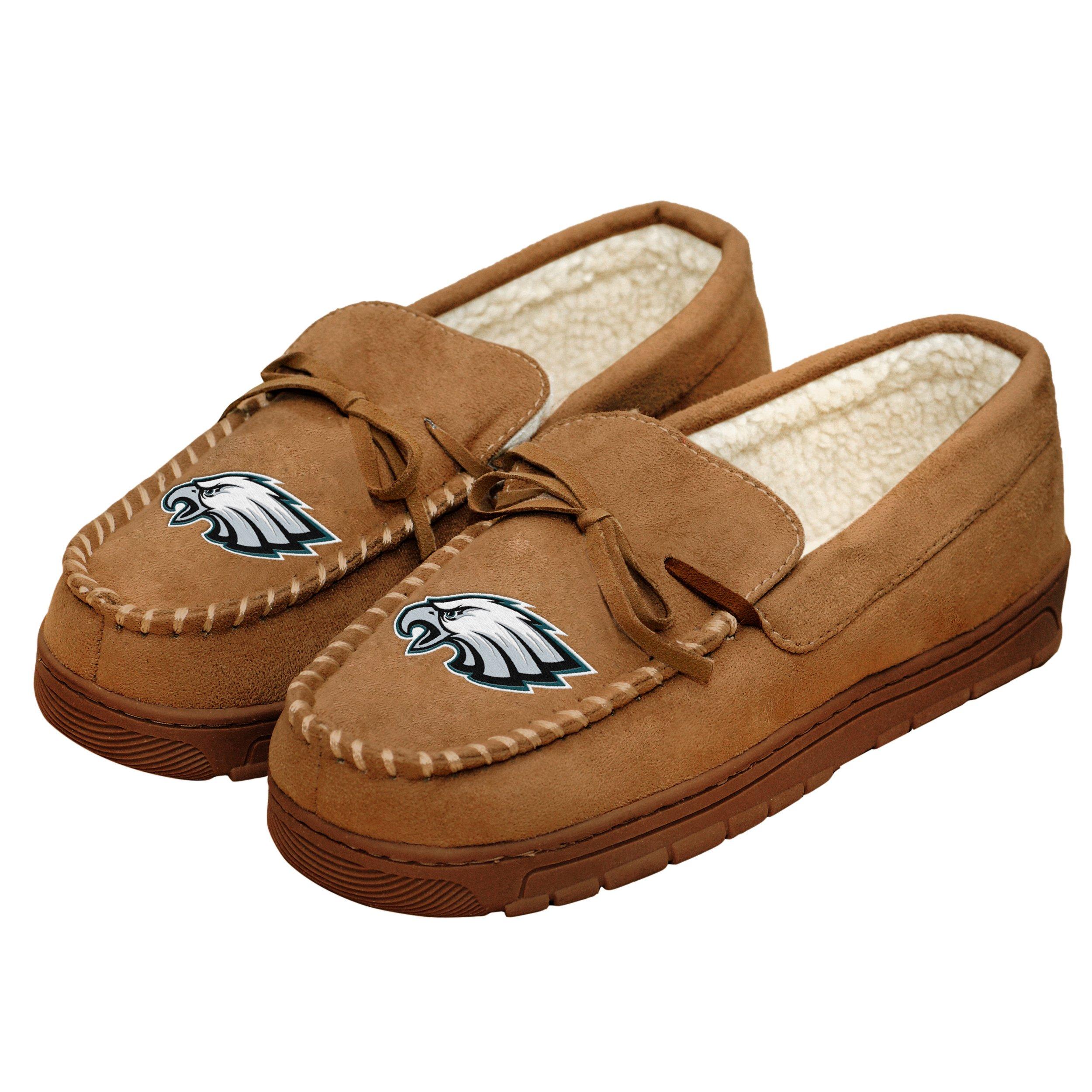 FOCO Philadelphia Eagles NFL Mens Team Logo Moccasin Slippers