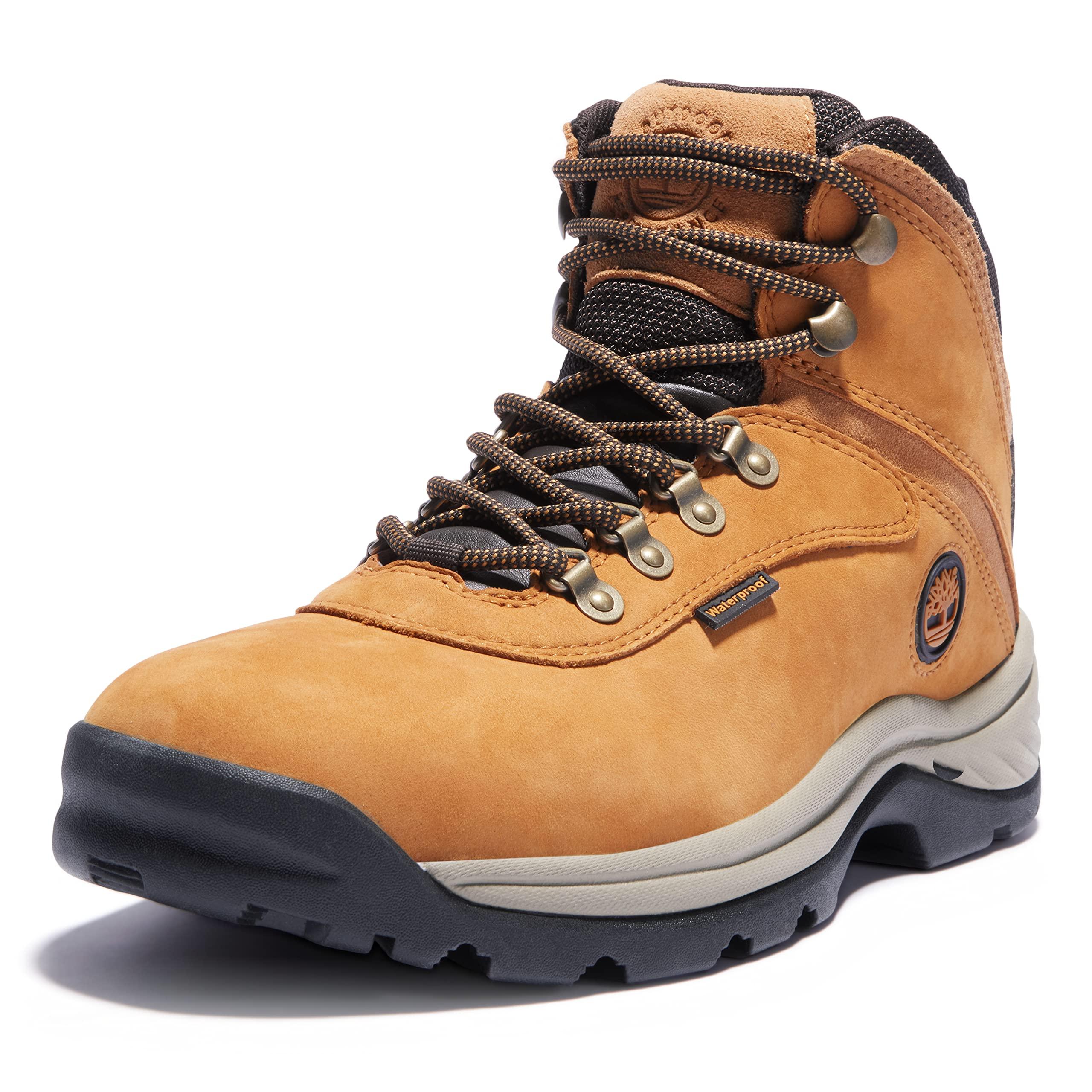 Timberland Men's White Ledge Mid Waterproof Hiking Boot on outdoor terrain