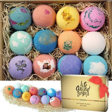 LifeAround2Angels Bath Bombs Gift Set (12 USA-made Fizzies)