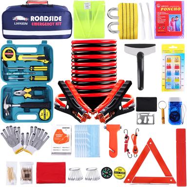 LIANXIN 142-Piece Roadside Assistance Emergency Kit