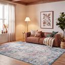 SAFAVIEH Area Rug 8x10 - Madison Collection - Large - Navy & Teal, Boho Chic Distressed Design, Non-Shedding & Easy Cleaning, Ideal for Living Room, Bedroom, Office, Dining Space (MAD611N) | Mubboo