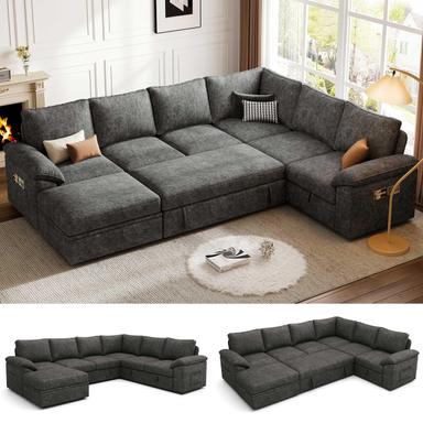 SUAWY 108" Sectional Sleeper Sofa