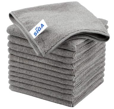 MR.SIGA Microfiber Cleaning Cloth, 12-Pack (Grey)