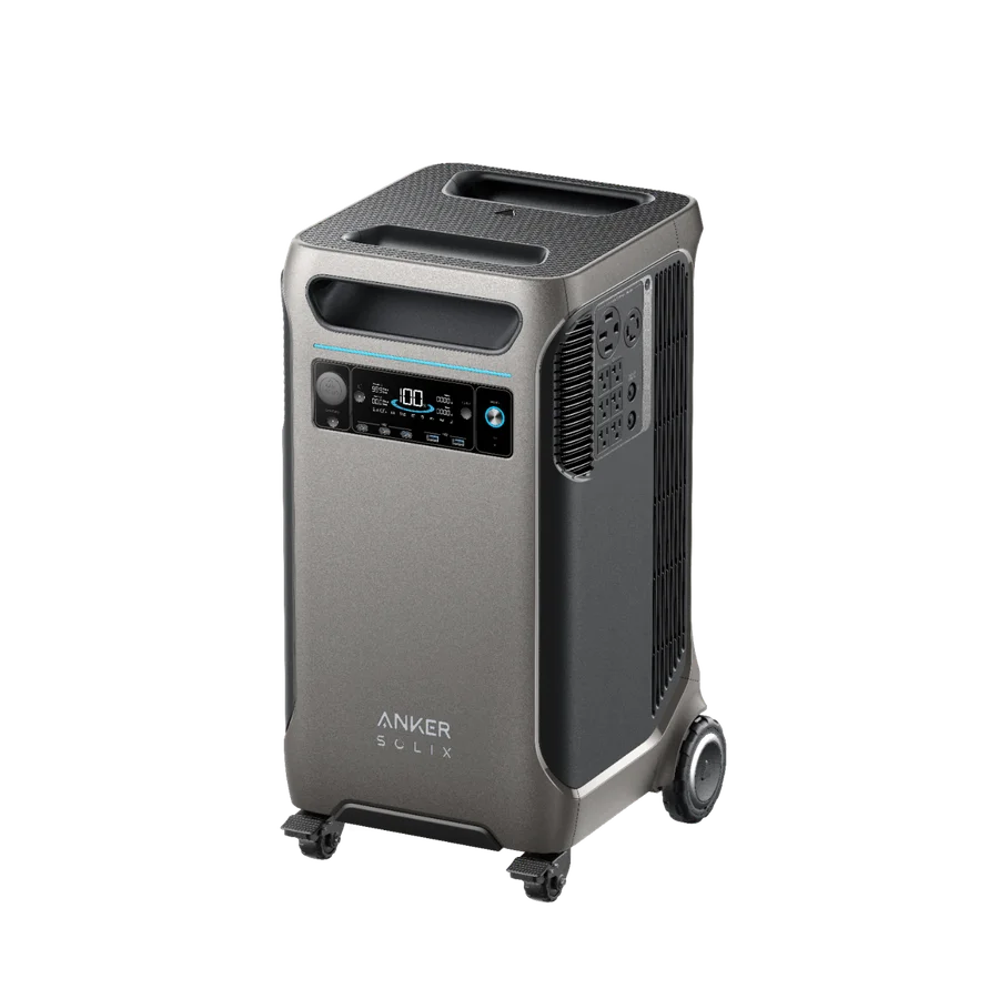 Anker SOLIX F3800 portable power station, 3,840Wh expandable to 26.9kWh, 6,000W AC output, NEMA L14-30 240V outlet