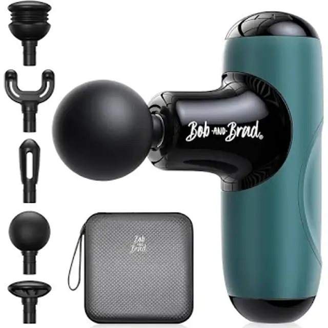 Bob and Brad Q2 Mini compact pocket-sized massage gun with USB-C charging port