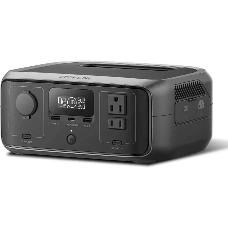 EcoFlow River 3 portable power station, 245Wh LiFePO4, 300W AC output, 7.8 lbs, IP54 water-resistant