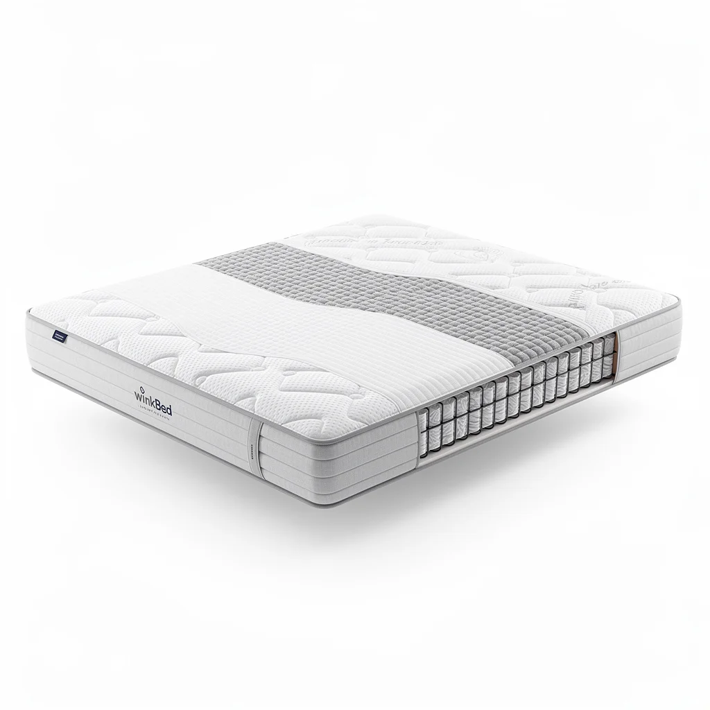 WinkBed Luxury Firm queen-size hybrid mattress with reinforced lumbar zone and Tencel cooling cover